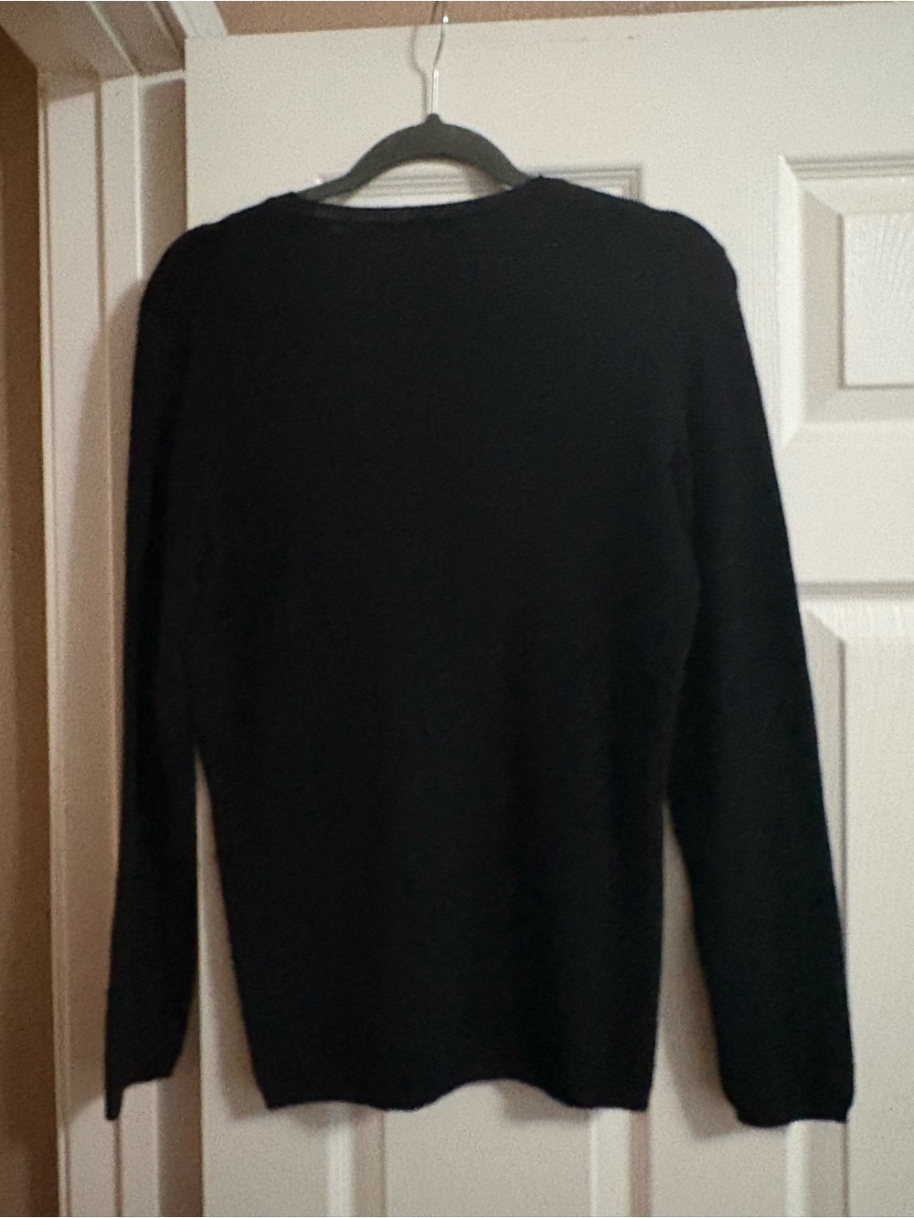 100% cashmere by charter club black v neck pullover sweater quiet luxury fall M - Picture 2 of 4